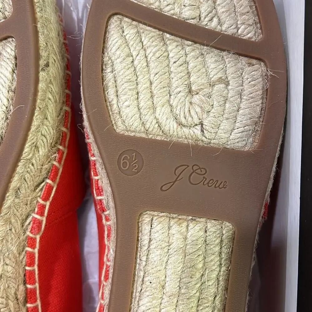 J.Crew thicker braid canvas classic espadrille vivid flame women’s size 6.5